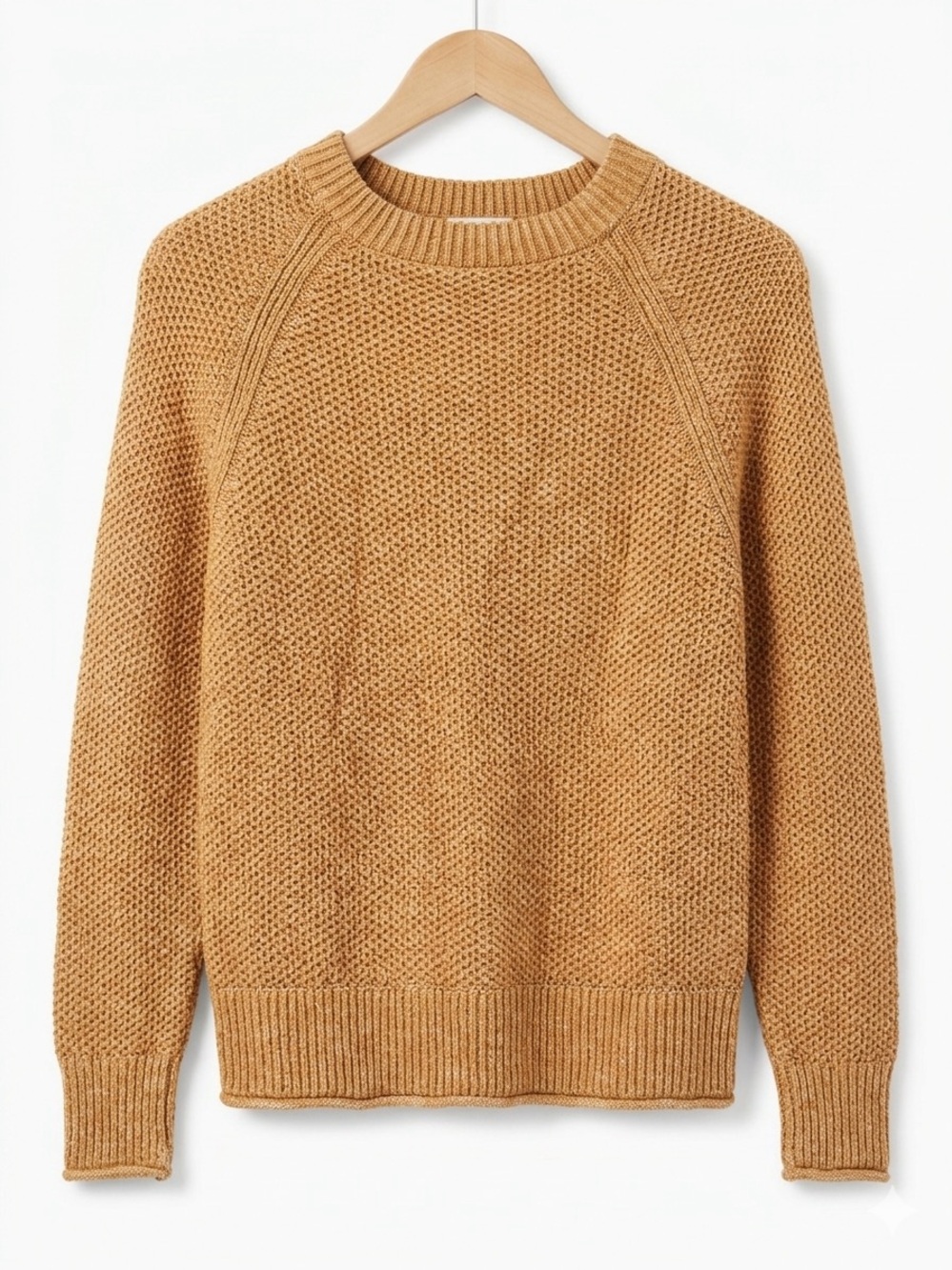 Chunky Knit Boho Sweater XS Tan Orange Gorpcore Cozy Marled Crewneck SONOMA
